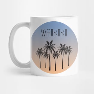 Waikiki Palm Tree Silhouette Mug